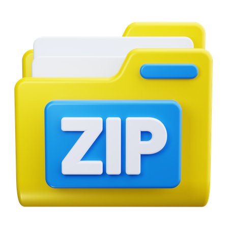 ZIPフォルダ  3D Icon