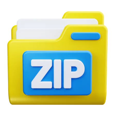 ZIPフォルダ  3D Icon