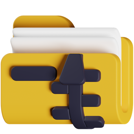 Zip Folder  3D Icon
