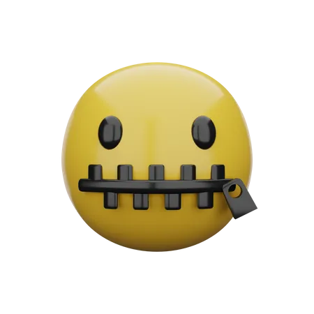 Zip Mouth  3D Emoji