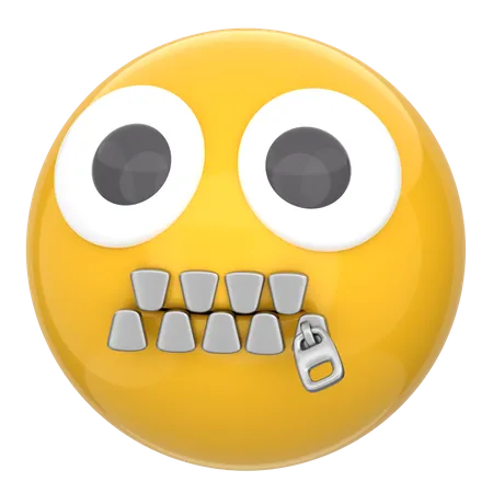 Zipped Mouth  3D Icon