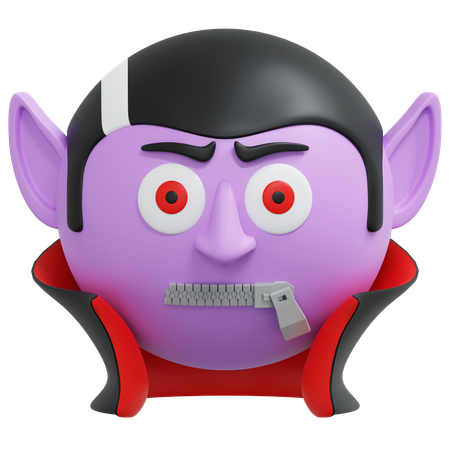 Zipped Mouth Vampire  3D Icon