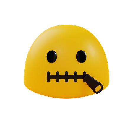 Zipper Mouth Face  3D Icon