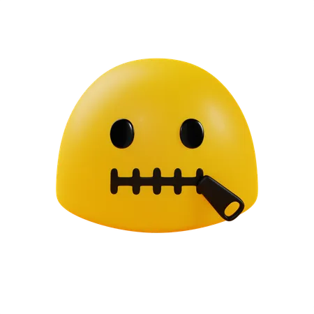 3 D Blobmoji Emoji Face With Zipper Mouth 3D Icon