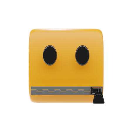 Zipper Mouth Face  3D Icon