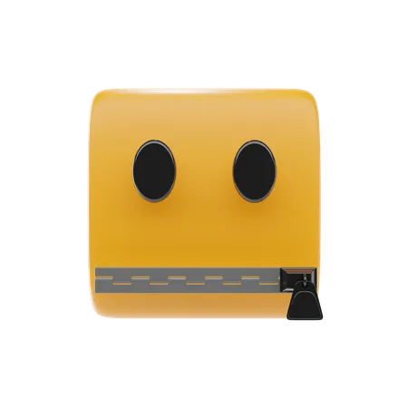 Zipper Mouth Face  3D Icon