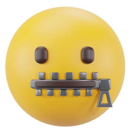 Zipper-Mouth Face  3D Icon