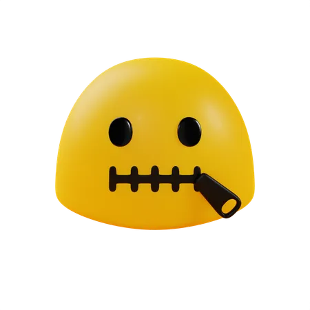 Zipper Mouth Face  3D Icon