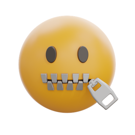 Zipper-Mouth Face  3D Icon