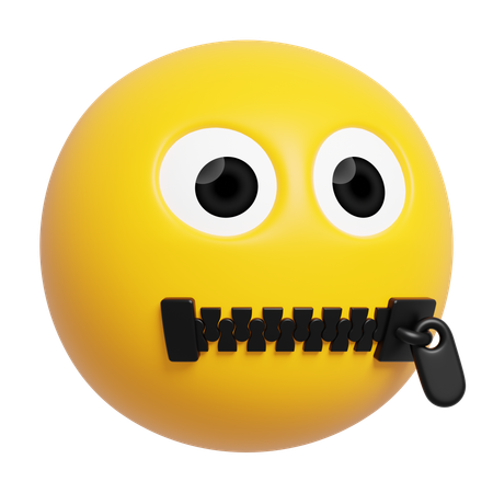 Zipper-Mouth Face Emoji  3D Icon