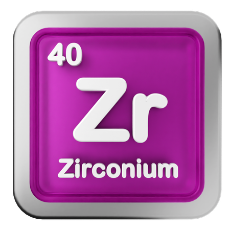 Tabela periódica de zircônio  3D Icon