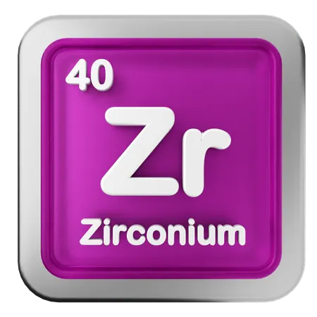 Tabela periódica de zircônio  3D Icon