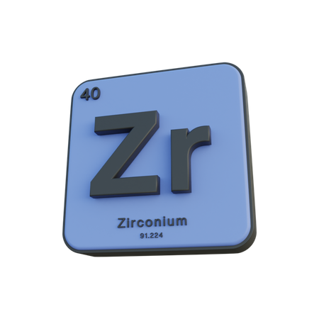 Zirconium  3D Illustration