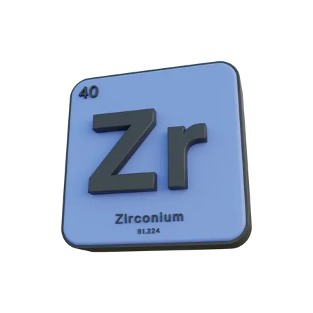 Zirconium  3D Illustration
