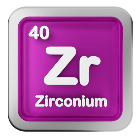 Zirconium Periodic Table  3D Icon