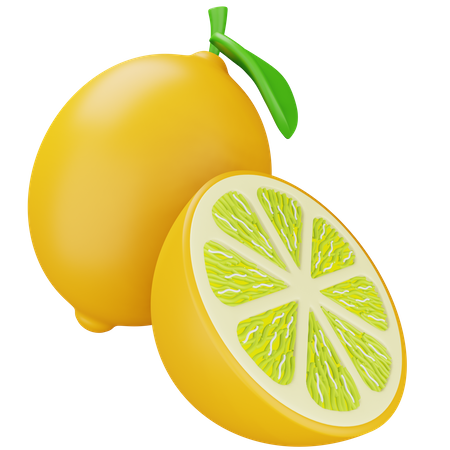 Zitronengelb und halb  3D Icon