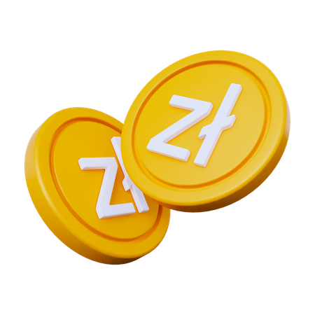 Zloty Coins  3D Icon