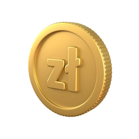 Zloty Gold Coin  3D Icon