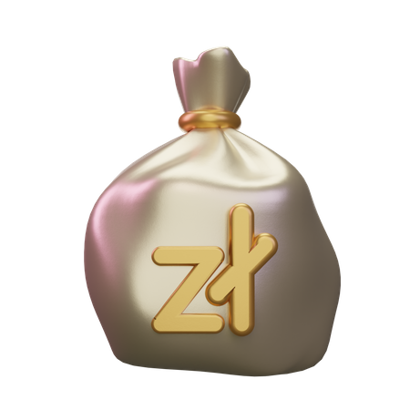 Zloty Money Sack  3D Icon