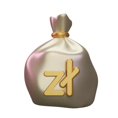 Zloty Money Sack  3D Icon