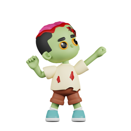 Zombi luciendo victorioso  3D Illustration