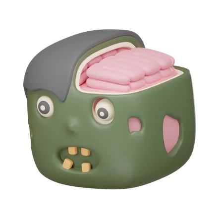 Zombie With Transparent Background 3D Icon