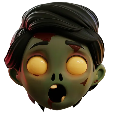 Emoji effrayé par les zombies  3D Icon