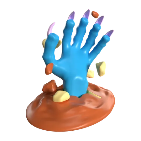 This Is Zombie Hand 3 D Render Illustration Icon It Comes As A High Resolution PNG File Isolated On A Transparent Background The Available 3 D Model File Formats Include BLEND OBJ FBX And GLTF 3D Icon