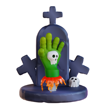 Zombie Hand In Grave  3D Icon