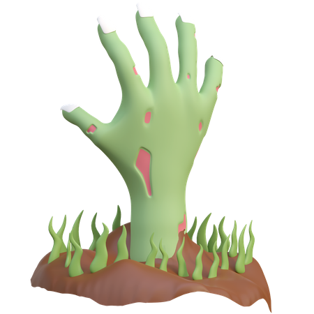 Zombie Hand Rising From Ground  3D Icon