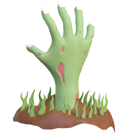 Zombie Hand Rising From Ground  3D Icon