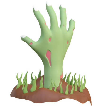 Zombie Hand Rising From Ground 3D Icon