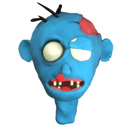 Ready To Use Png Zombie 3 D Icon In A Clay Style Featuring Various Viewing Angles Front 30 60 Side Perfect For Halloween Decoration And Suitable For Enhancing Your Digital Platform Website Campaign Or Social Media 3D Icon