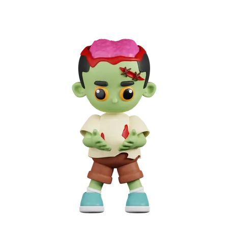 Zombie Holding Something  3D Illustration