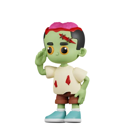 Zombie Looking for Something  3D Illustration