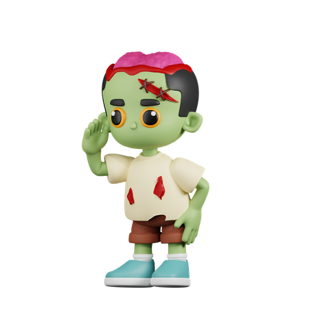 Zombie Looking for Something  3D Illustration