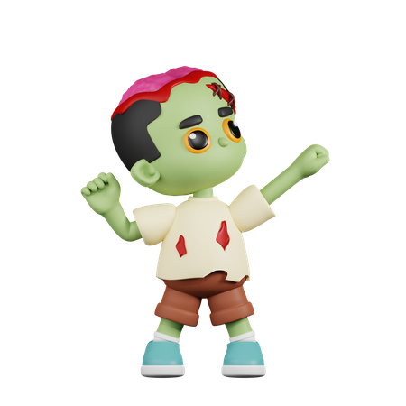 Zombie Looking Victorious  3D Illustration