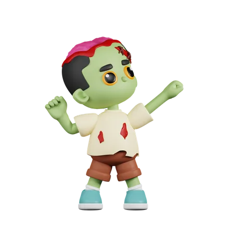 Zombie Looking Victorious  3D Illustration