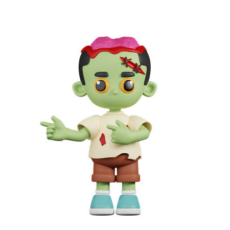 Zombie Pointing Fingers In Direction  3D Illustration