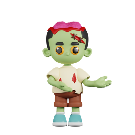 Zombie Pointing To Something  3D Illustration