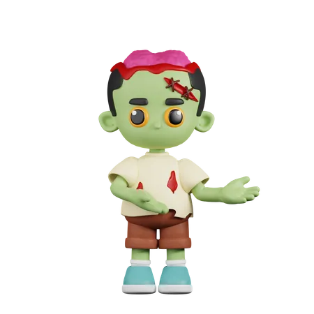 Zombie Pointing To Something  3D Illustration