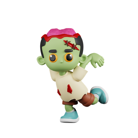 Zombie Ready To Jump  3D Illustration
