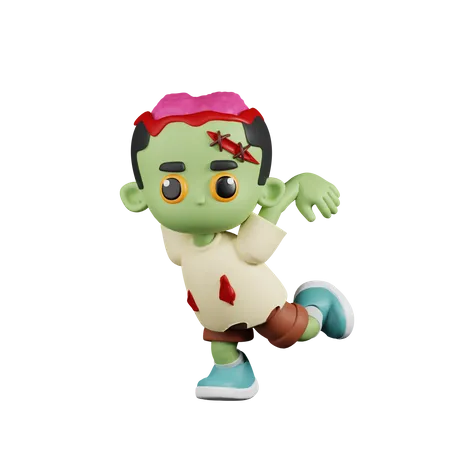 Zombie Ready To Jump  3D Illustration