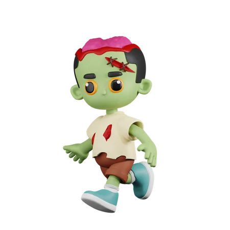 Zombie Running  3D Illustration