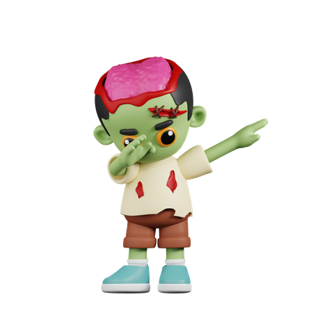 Zombie Showing DAB  3D Illustration