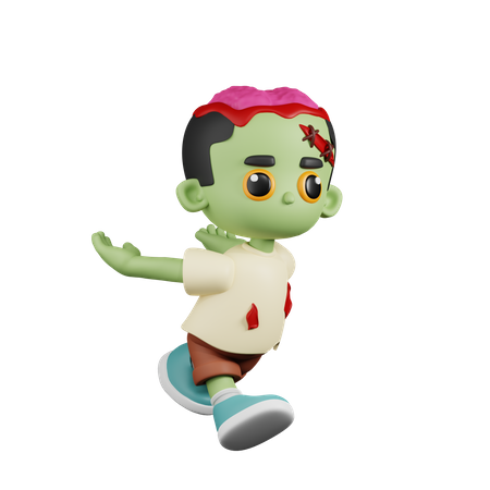 Zombie Start To Jump  3D Illustration