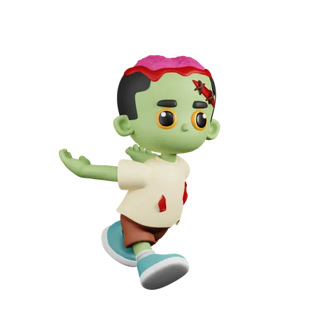 Zombie Start To Jump  3D Illustration