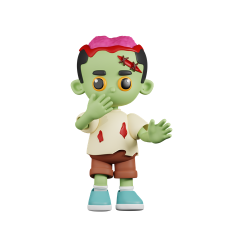 Zombie Surprised  3D Illustration