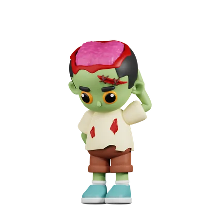 Zombie Worry  3D Illustration