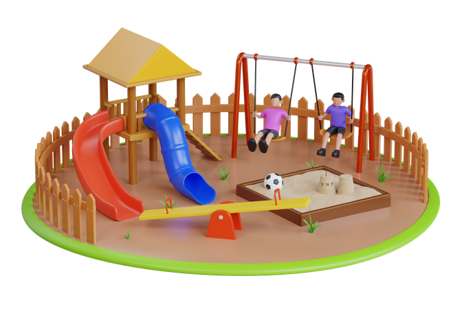 Zona de juegos para niños  3D Icon